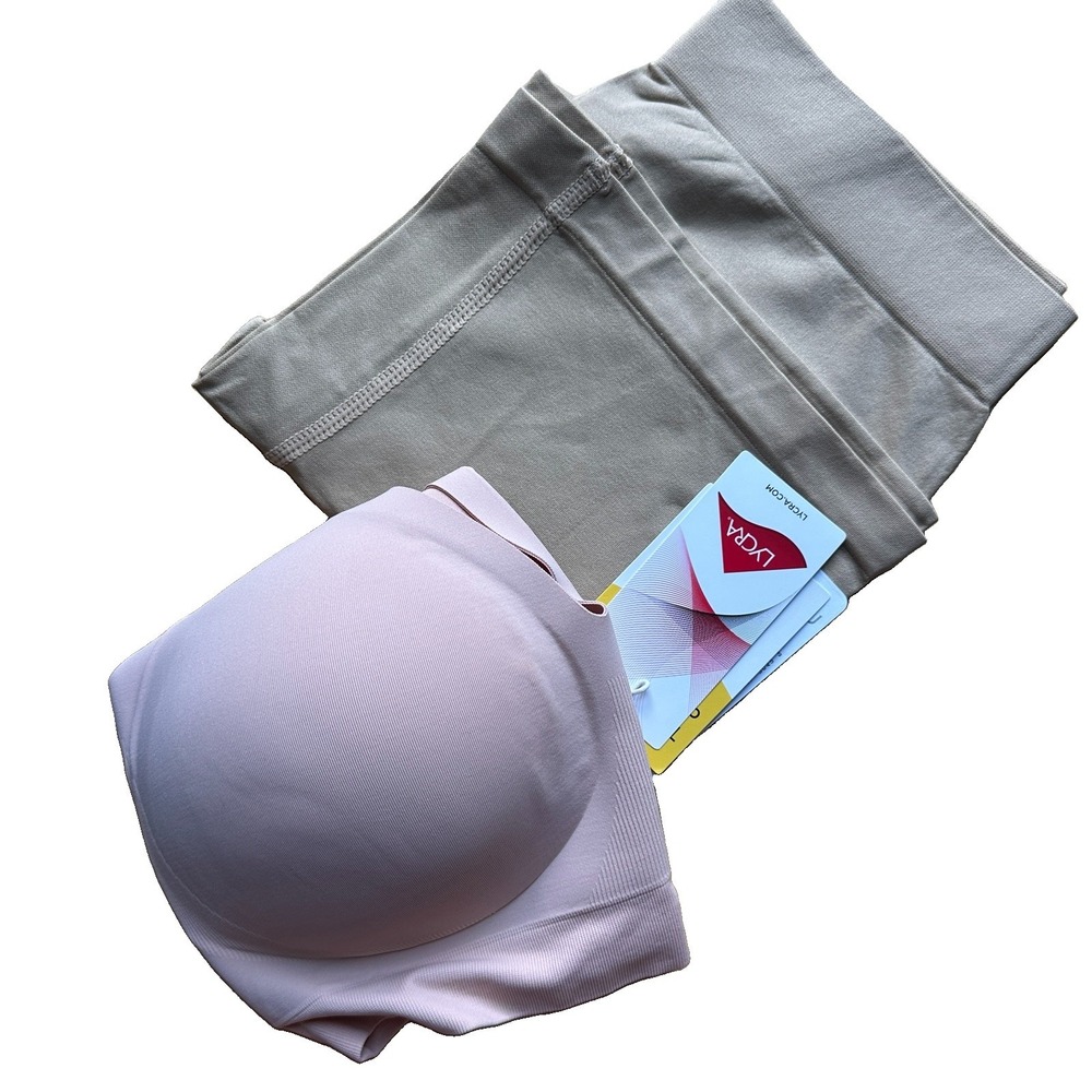 Momcozy Ultra Soft Maternity Nursing Bra w Slip Shorts Size XL Nude New